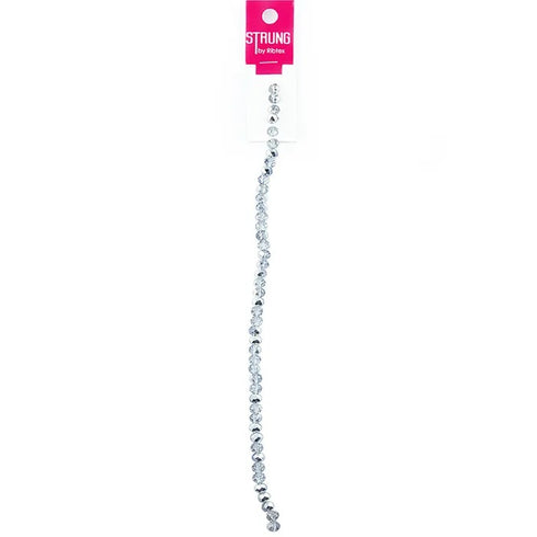 4mmx6mm Glass Squashed Facet Strung Beads (available in 3 colours)